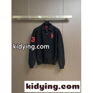 ラルフローレン Tシャツ 偽物 カジュアル コットンピケ 長袖ポロシャツ ブラックkid26r4fOru