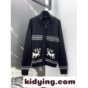大人可愛い トナカイ柄 カーディガン シャネル コピー ニット 偽物 ブラックkid26muKfmu