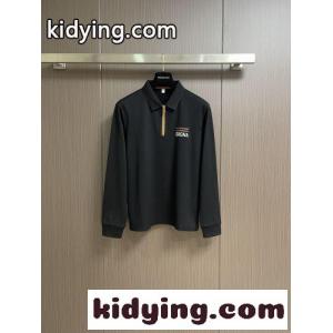 大人 洗練された ハーフジップ 長袖ポロシャツ エルメネジルド・ゼニア Tシャツ 偽物 ブラックkid26yK1PLv