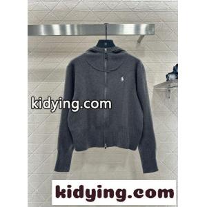 ラルフローレン ニット 偽物 上品 カジュアル ダブルジップ ニットパーカー グレーkid264H5HTv