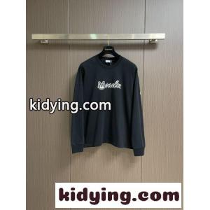 カジュアル ロゴ入り コットン 長袖Tシャツ モンクレール ブランド コピー Tシャツ 偽物 ブラックkid26faWzWb