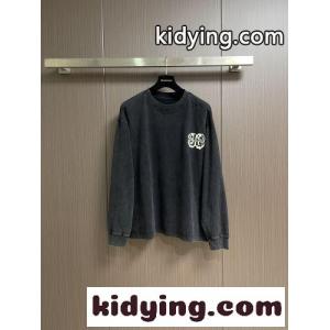 ウォッシュ加工 ロゴ ロングスリーブTシャツ バレンシアガ コピー Tシャツ 偽物 ブラックkid260PTX1b