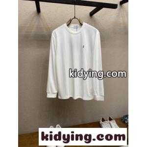 洗練された YSLロゴ 長袖Tシャツ イヴ・サンローラン ブランド コピー Tシャツ 偽物 ホワイトkid264991ba
