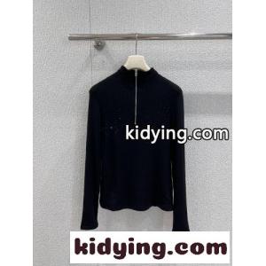 アレキサンダーワング Tシャツ コピー ラインストーン ハーフジップ トップス ブラックkid26HfOTvC