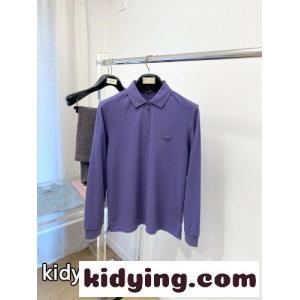 エルメネジルド・ゼニア Tシャツ 偽物 洗練された ハーフジップ 長袖ポロシャツ パープルkid26mSfOjm