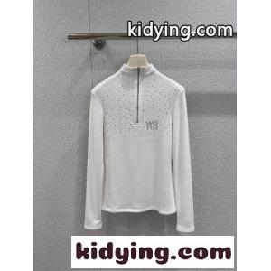 ラインストーン ハーフジップ モックネックトップス アレキサンダーワング Tシャツ コピー ホワイトkid26TP1LHv