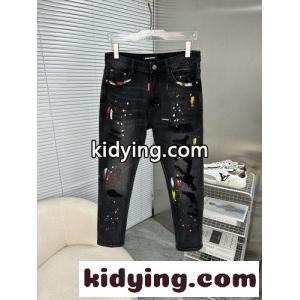 ペイント＆ダメージ加工 デニムパンツ ディースクエアード スーパーコピー ジーンズ 偽物 ブラックkid26mySLzm