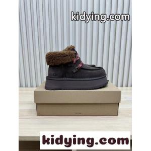 UGG プラットフォーム スエード レースアップブーツ アグ スーパーコピー ダークブラウンkid26bmGTvy