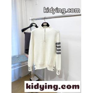 4BAR ハーフジップ ニットプルオーバー トムブラウン コピーブランド セーター 偽物 ホワイトkid26L1PT5D