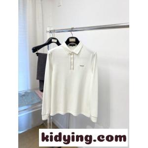 エルメネジルド・ゼニア Tシャツ 偽物 上品 洗練された ロゴ刺繍 長袖ポロシャツ ホワイトkid26PPHj4f