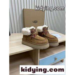 アグ スーパーコピー UGG プラットフォーム スエード レースアップブーツ ブラウンkid26PT51bC
