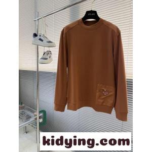 プラダ ブランド コピー Tシャツ 偽物 シンプル カジュアル スウェットシャツ ブラウンkid26Wj0ney