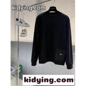 プラダ コピー Tシャツ 偽物 シンプル カジュアル スウェットシャツ ブラックkid26r8bqqi