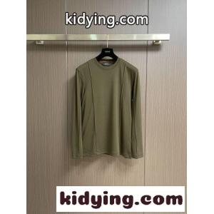 シンプル 洗練された エルメネジルド・ゼニア Tシャツ 偽物 コットン 長袖Tシャツ グリーンkid26GLvuae