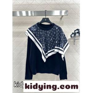 シルクインサート プルオーバー ルイ・ヴィトン セーター コピー ネイビーkid26LLXDSn