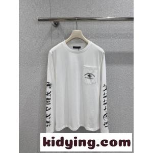 カジュアル プリント ロングスリーブTシャツ クロムハーツ ブランド コピー Tシャツ 偽物 コットン ホワイトkid26jaCyua