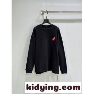バックプリント 長袖Tシャツ クロムハーツ コピーブランド Tシャツ 偽物 コットン ブラックkid2615vSTr