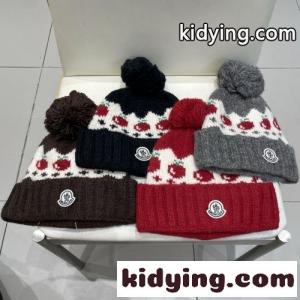 秋冬 可愛い ポンポン付き ニットキャップ モンクレール ブランド コピー キャップ 偽物kid26emGPza