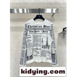 目を引く Newspaper クルーネック プルオーバー クリスチャン・ディオール コピーブランド Tシャツ 偽物 ホワイトkid26zCGDWr