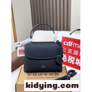 上品 クラシック レザー フラップ ハンドバッグ コーチ ブランド コピー バッグ スーパーコピー ブラックkid2691DS1v