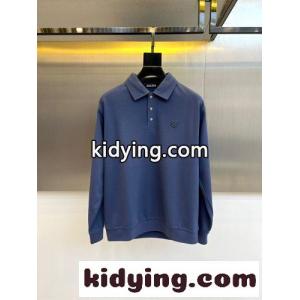 シンプル 上品 エルメネジルド・ゼニア Tシャツ 偽物 ロゴ 長袖 ポロシャツ ブルーkid26ry4fua