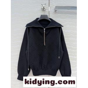 エンボス モノグラム ハーフジップ プルオーバー ルイ・ヴィトン Tシャツ コピー ブラックkid26iKnCie