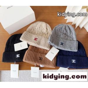 トリオンフ刺繍 ケーブル編み ニットキャップ セリーヌ コピーブランド キャップ 偽物 ユニセックスkid26Hfyuae