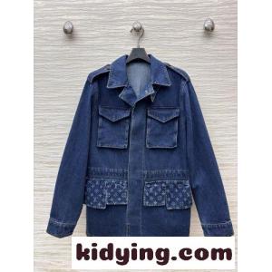 モノグラム アクセント デニム サファリジャケット ルイ・ヴィトン ジャケット コピーkid26WHzCqe