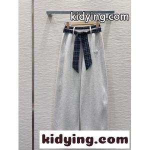 チェックベルト付き スウェットパンツ ミュウミュウ ブランド コピー パンツ 偽物 グレーkid26zqKLfC