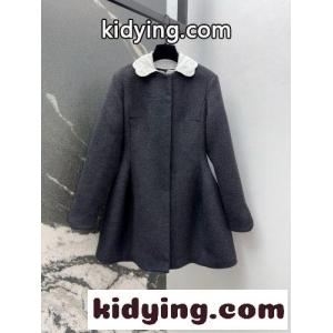 ミュウミュウ コピーブランド ジャケット 偽物 清楚なAライン 襟付きウールコートkid26rmS1Ln