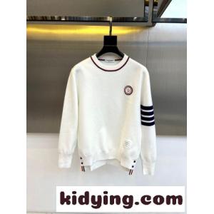 カジュアル 洗練された クルーネックニット トムブラウン ブランド コピー セーター 偽物 ホワイトkid26zqeCKn