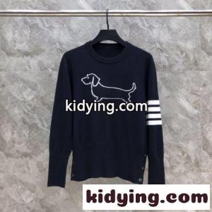 シンプル 可愛い 4BAR ヘクター クルーネックニット トムブラウン コピー セーター 偽物 ネイビーkid26q8LnWD