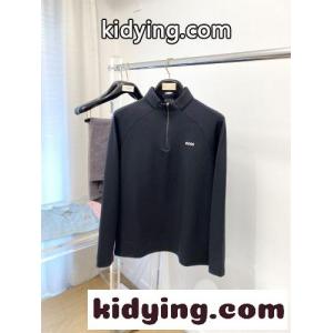 シンプル 洗練された 胸ロゴ ハーフジップ 長袖Tシャツ ヒューゴ・ボス Tシャツ 偽物 ブラックkid26OPLXLD