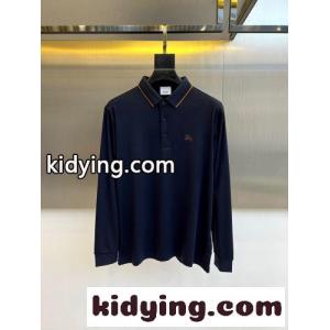カジュアル 合わせやすい バーバリー コピー Tシャツ 偽物 長袖 ポロシャツ ネイビーkid26auu4zC