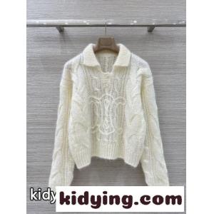 モヘア＆ウール ケーブルニットポロセーター セリーヌ コピー セーター スーパーコピーkid26W5DKHj