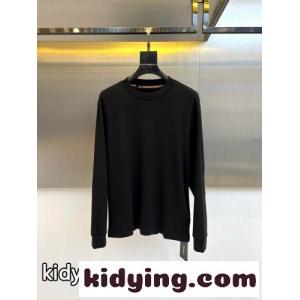 エルボーパッチ付き クルーネック長袖Tシャツ バーバリー コピーブランド Tシャツ 偽物 ブラックkid26TPLXzu