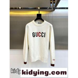 定番 合わせやすい クルーネックニット グッチ ブランド コピー セーター 偽物 トップス ホワイトkid268bmmGb