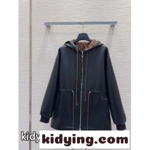 レザーペプラムパーカ ルイ・ヴィトン ジャケット 偽物 フード付き レディースkid26OfiCya