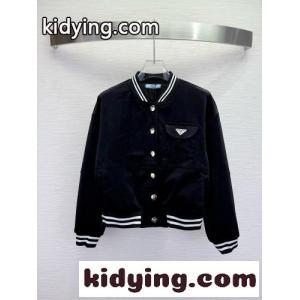 洗練された ベルベット スタジャン ブルゾン プラダ スーパーコピー ジャケット 偽物 ブラックkid26euuq0j
