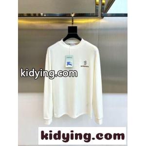 シンプル ロゴ刺繍 コットン 長袖Tシャツ バーバリー コピーブランド Tシャツ 偽物 ホワイトkid26WHj4bm