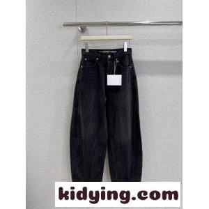 トレンド バレルレッグデニムパンツ アレキサンダーワング ジーンズ コピー ブラックkid26jaiGnq