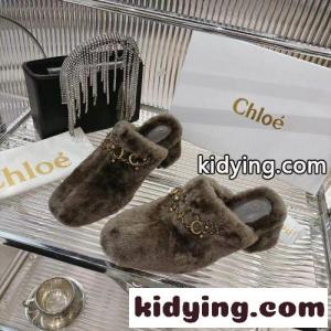 ふわふわ クロエ サンダル スーパーコピー 上品 シアリング ミュール グレーkid26b4P9Xv