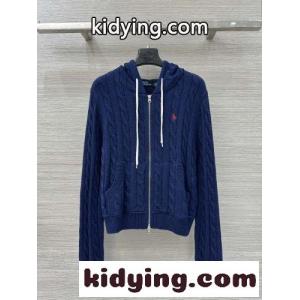 クラシック ラルフローレン ニット 偽物 ケーブル編み フーデッドカーディガン ネイビーkid26PD0L1f
