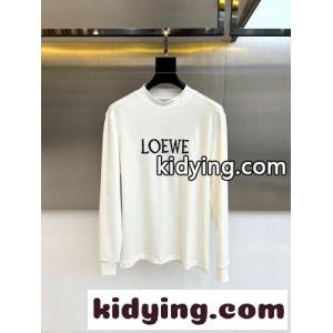 シンプル ロゴ コットン モックネック 長袖Tシャツ ロエベ スーパーコピー Tシャツ 偽物 ホワイトkid26vmC05f