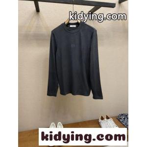 シンプル 洗練された アナグラム刺繍 長袖Tシャツ ロエベ コピー Tシャツ コピー ダークグレーkid26jiWf0f