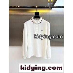 洗練された クラシック 長袖 ポロシャツ エルメネジルド・ゼニア Tシャツ コピー ホワイトkid26OXjKTj