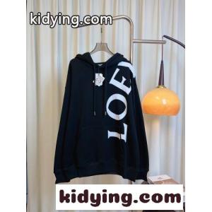 ロエベ コピー パーカー 偽物 オーバーサイズ コットン フーディー ユニセックス ブラックkid269raSXD