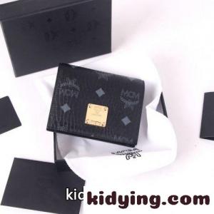 おしゃれ コンパクト 二つ折り財布 エムシーエム スーパーコピー 財布 コピー ウォレット ブラックkid26DmK5vm