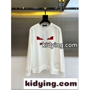 カジュアル コットン スウェットシャツ フェンディ コピーブランド Tシャツ 偽物 クルーネック ホワイトkid26C0Tb0j