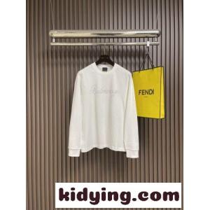 シンプル ラインストーンロゴ 長袖Tシャツ バレンシアガ コピー Tシャツ 偽物 ホワイトkid26X9fS9z